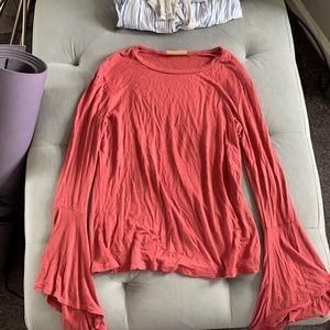 Orange flowy sleeve top